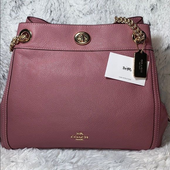 Coach Handbags - Coach purse bag NEW Pebbled leather EDIE turn-lock